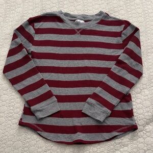 Epic Threads Gray and Red Striped Long Sleeve Tee